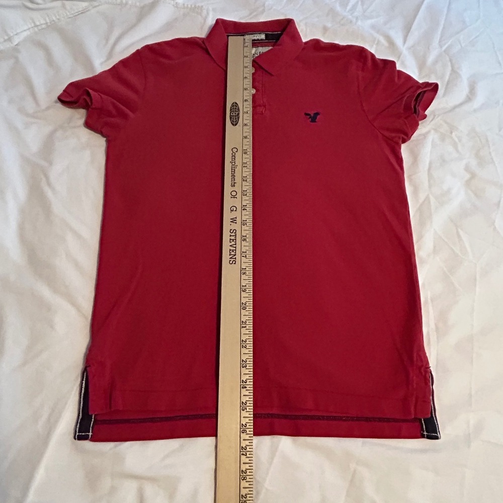 American Eagle Outfitters Mens Polo Shirt Athletic Fit Red Size Small S Casual‎ - Picture 12 of 13